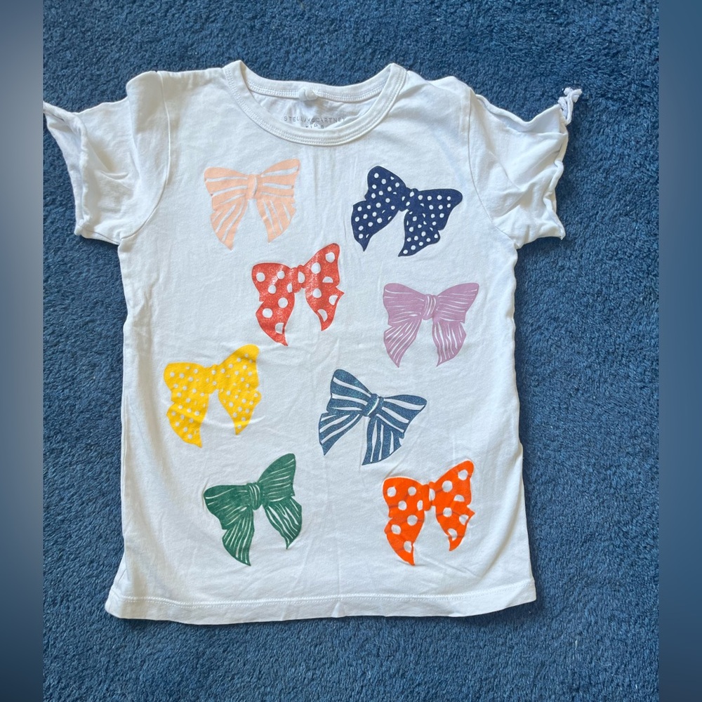 Stella McCartney Kids White Bow Print Tee - Multicolor Bows